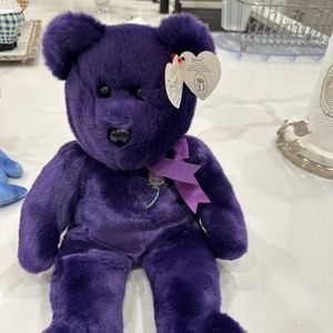 VERY RARE TY BEANIE BABY BUDDY PRINCESS DIANA PURPLE BEAR